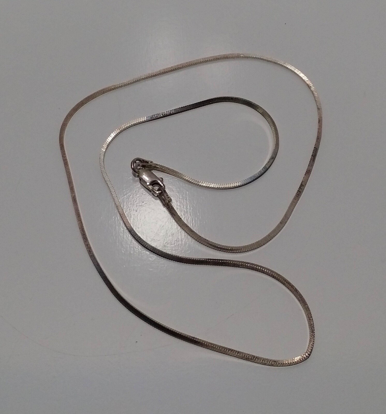 20″ Herringbone Chain Solid 925 Sterling Silver NECKLACE, width 1mm