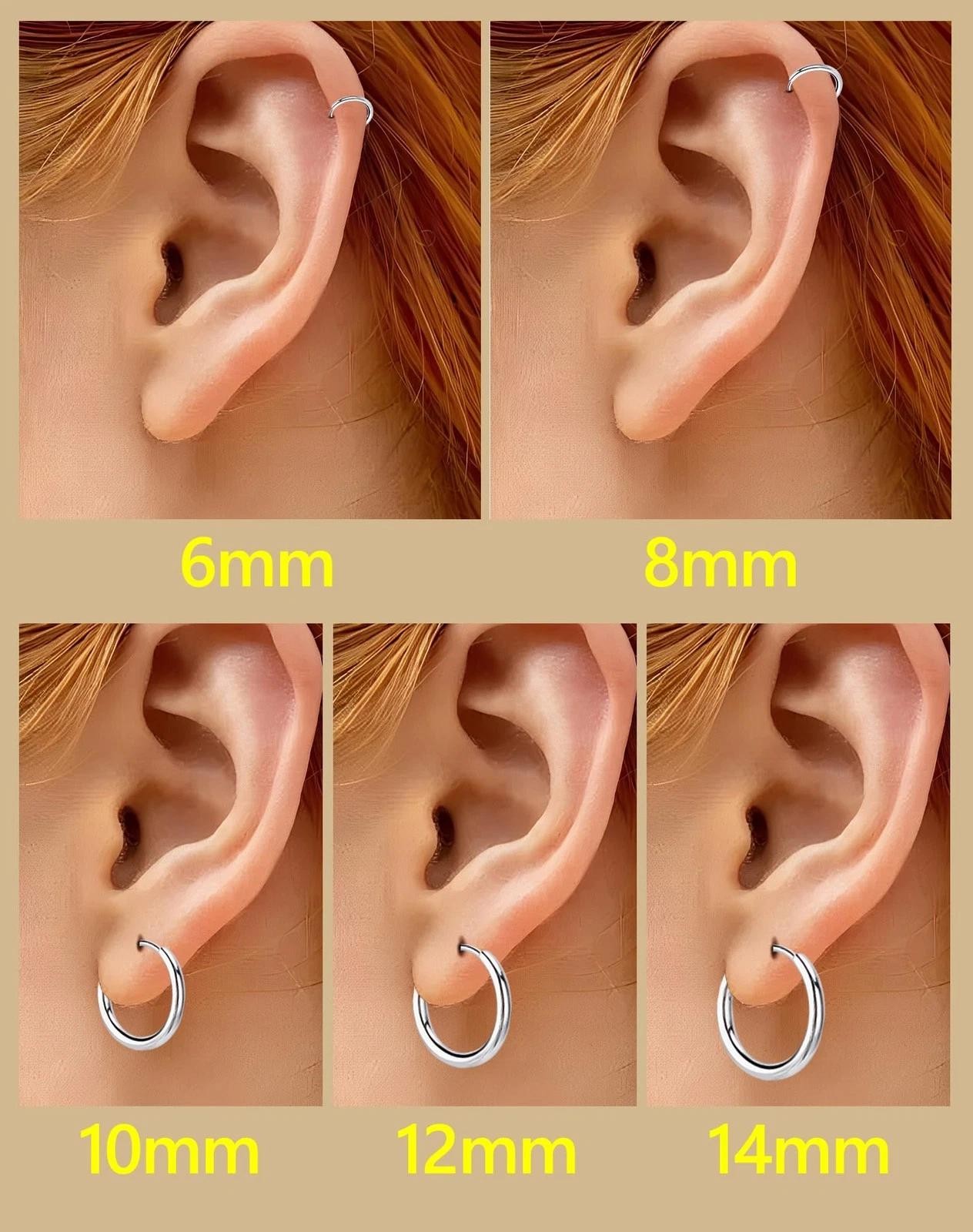 5 Pairs Small Huggie Hoop Earrings for Women, Stainless Steel Silver