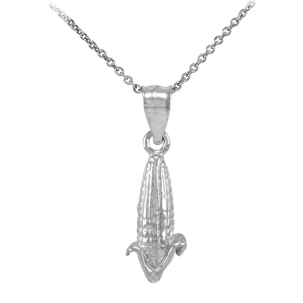 Gold Corn Charm Pendant Necklace(Available In Yellow/Rose/White Gold)