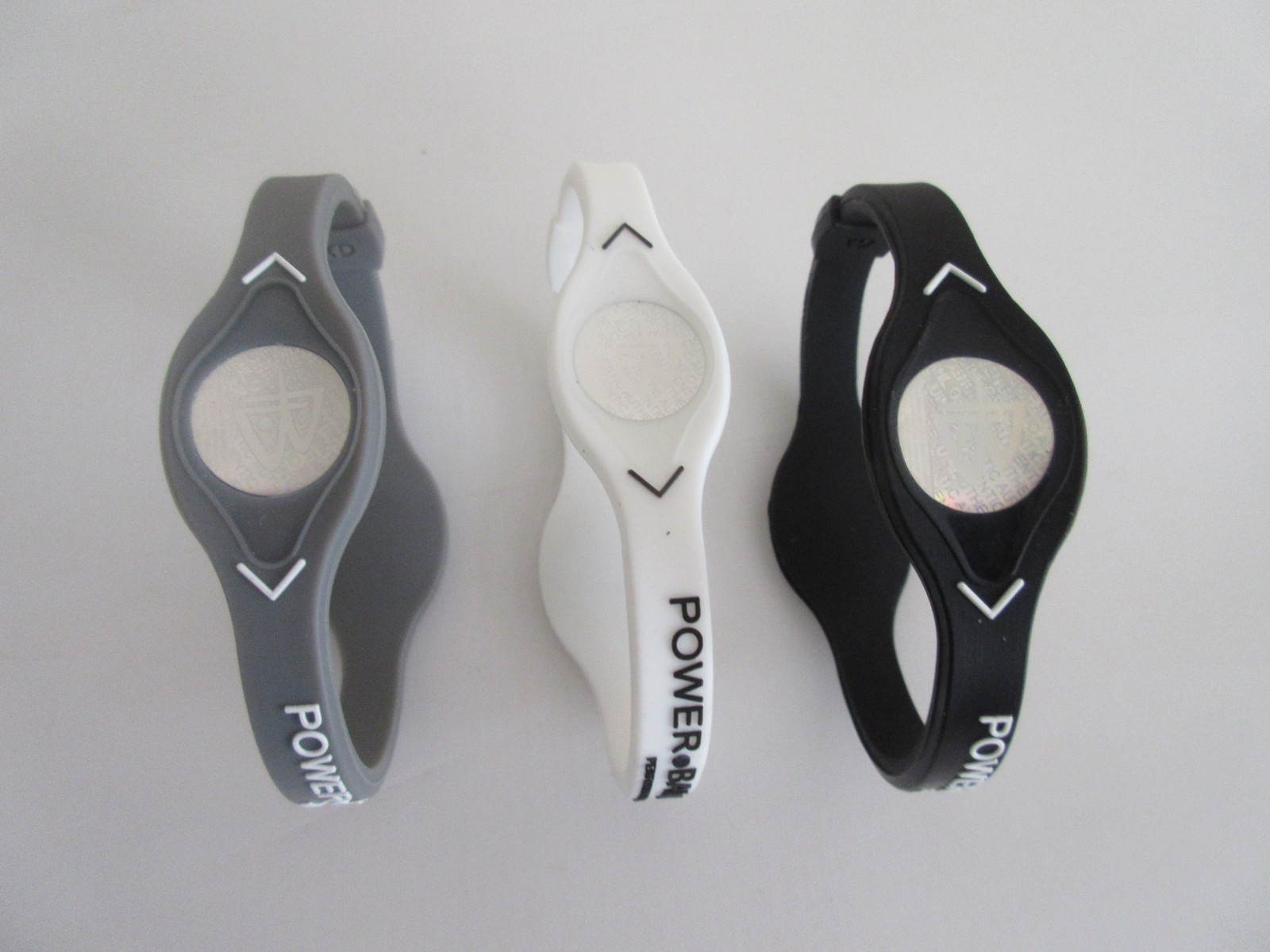 3 PCS BLACK & WHITE & GRAY Power Balance Energy Health Band Bracelet XS,S,M,L,XL