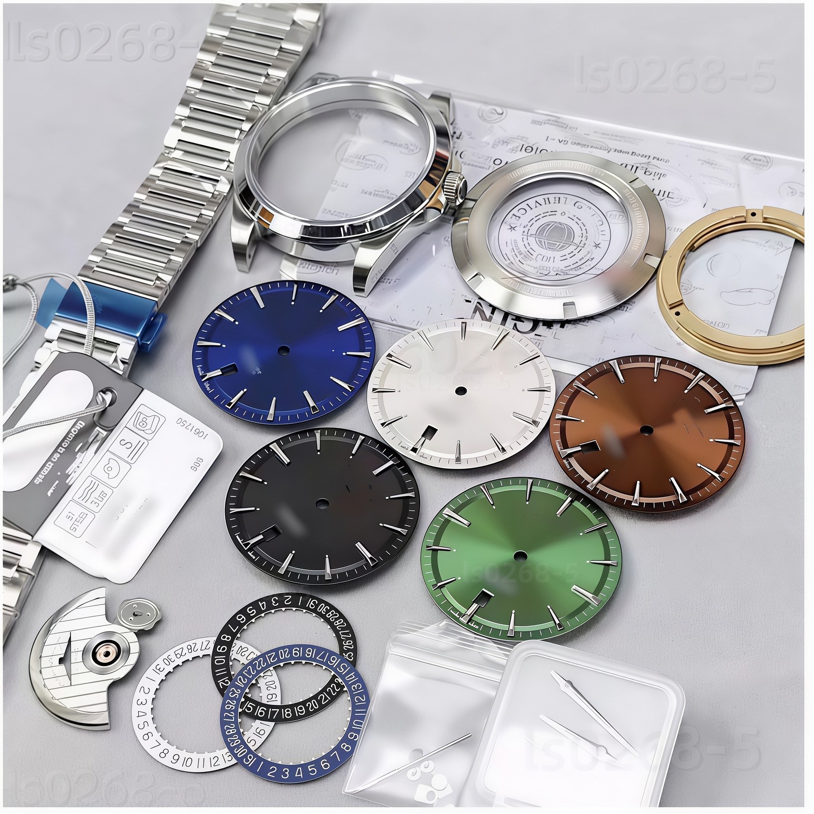41mm stainless steel kit + dial + hands + watch strap For 2824/2892