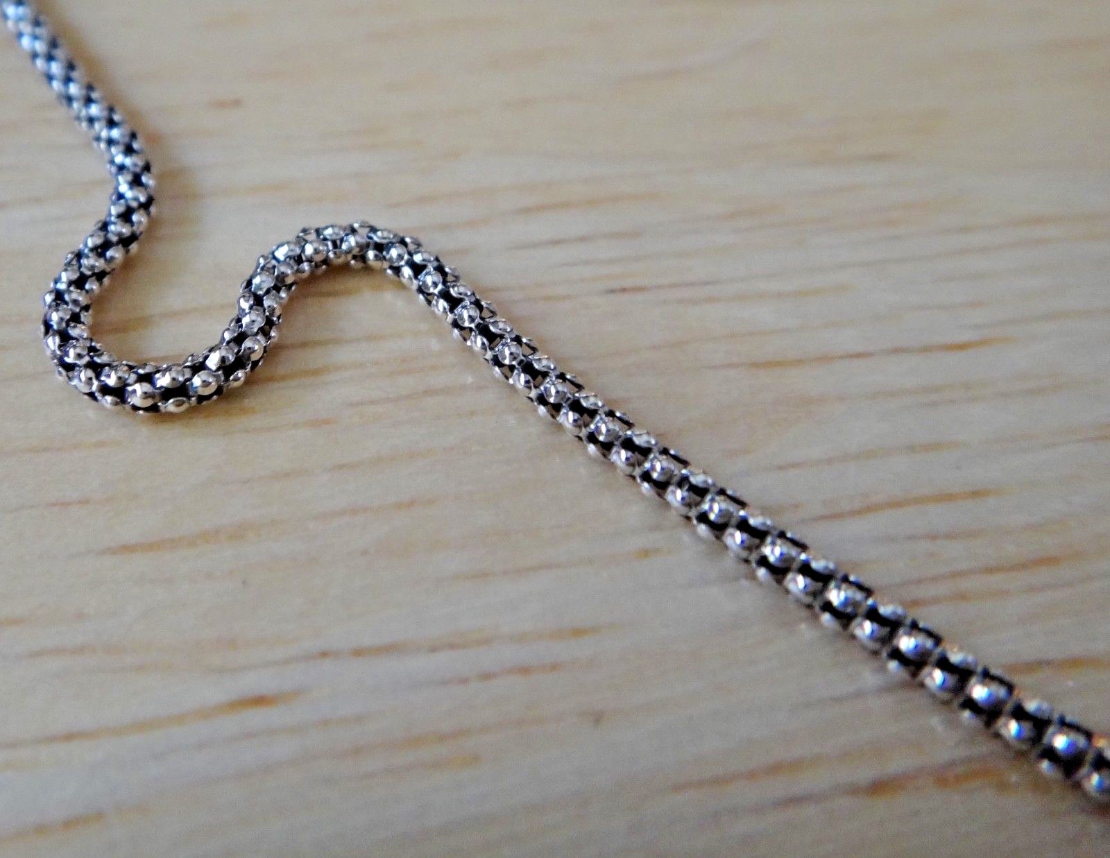 Sterling Silver 1.5mm Popcorn Chain in size 16″ 18″ 20″ 24″ or 30″ Lobster clasp