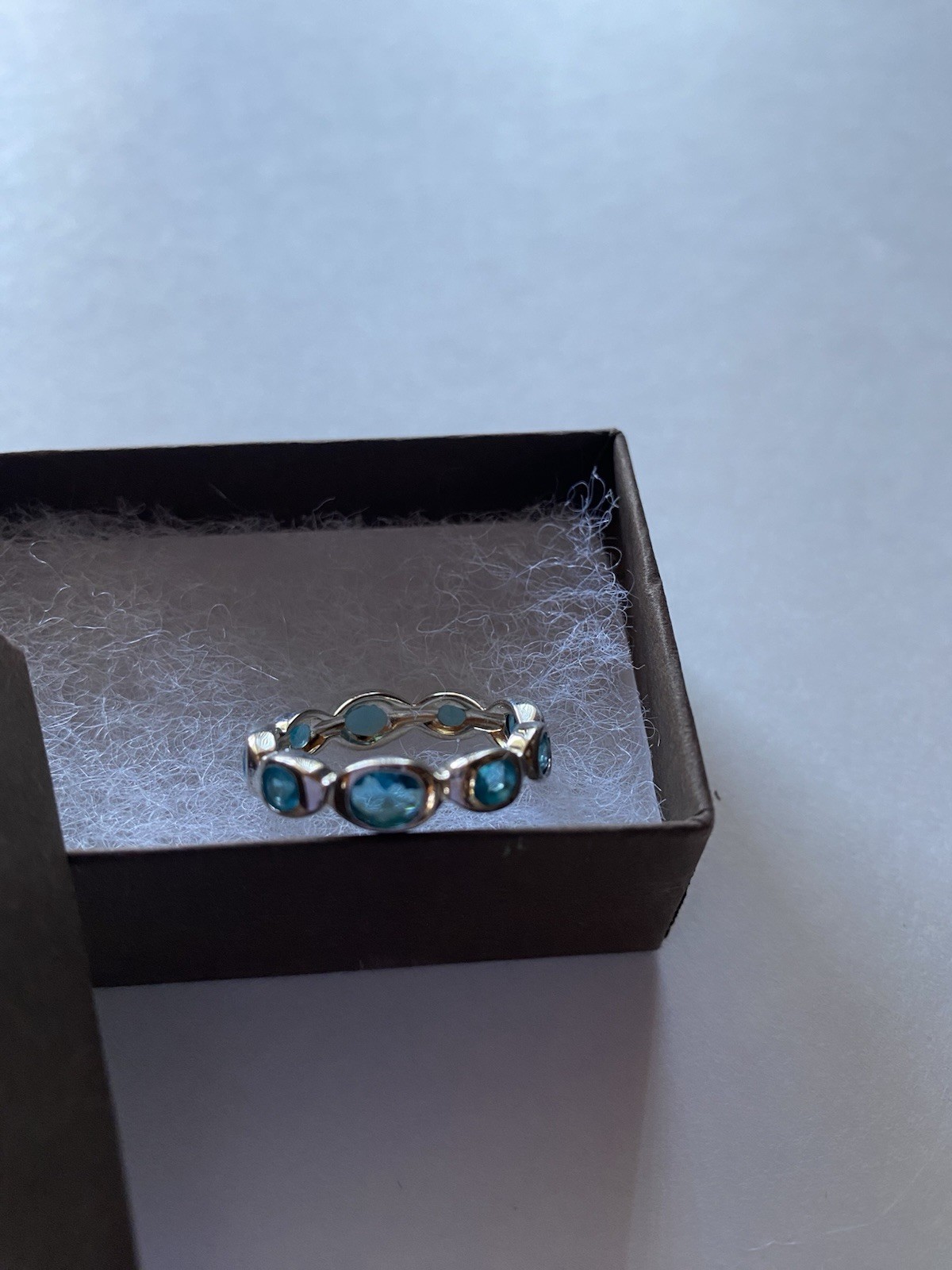 Silpada Northern Lights Ring w/ Round Blue Stone, Silver/Blue, Size 8