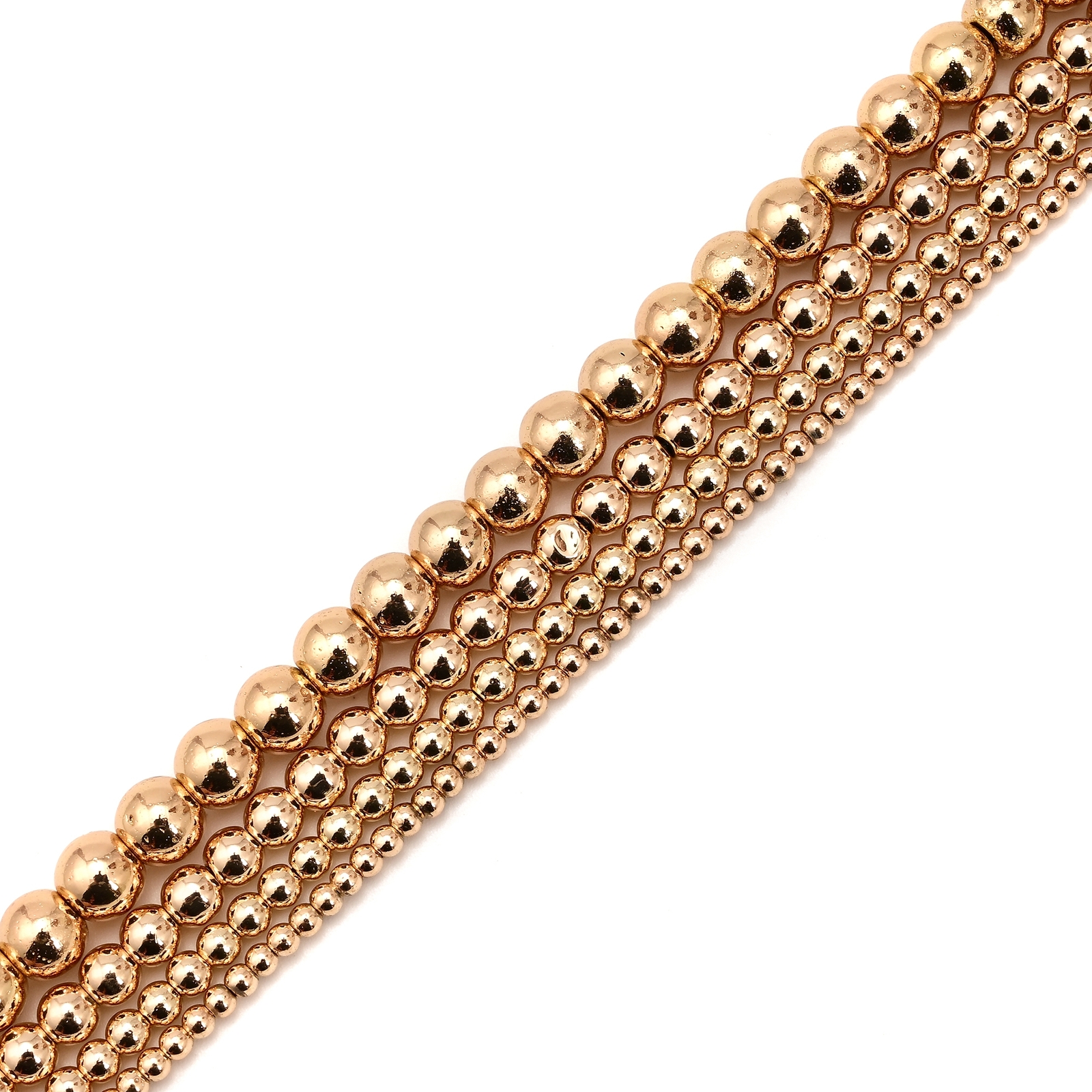 Titanium 14K Gold Plated Hematite Smooth Round Beads 2mm 3mm 4mm 6mm 15.5” Strd