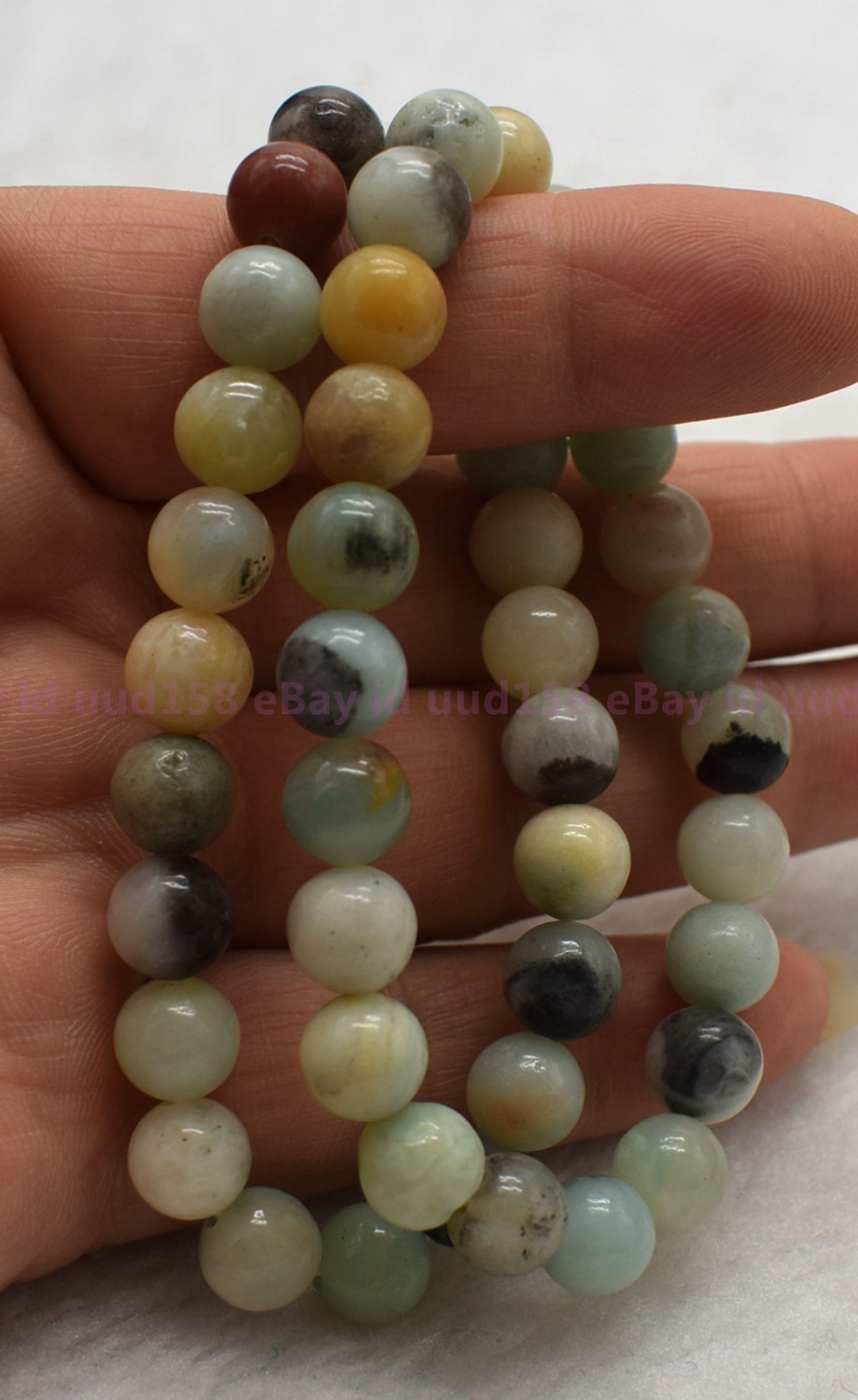 Natural 2 Pcs 8mm Multicolor Gemstone Round Beads Stretch Bracelet 7.5″ AAA