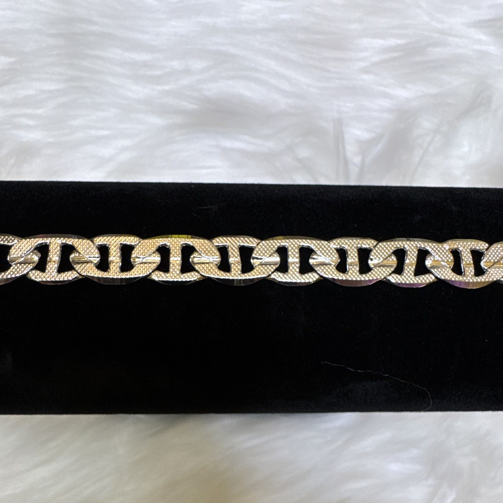 Mariner Link Bracelet 14K White Gold Filled, 8.5inch, 9.2mm, 14k Stamped