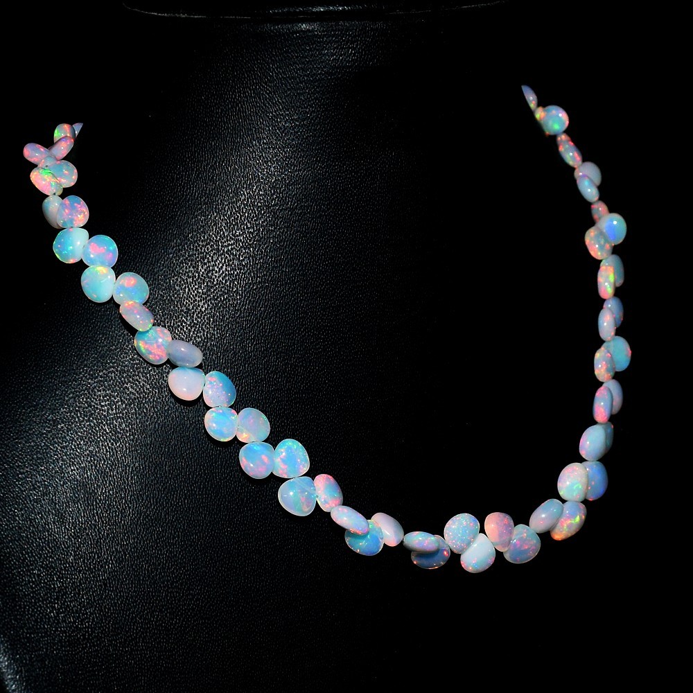 Exclusive 101 Cts World Class Amazing Ethiopian Opal Beaded Necklace VK 14 E711
