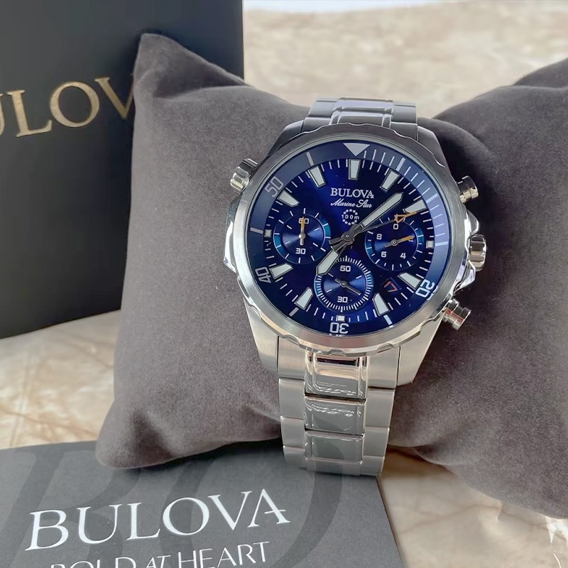 Bulova Marine Star Blue Dial Chronograph Men’s Swiss Quartz 96B256 Watch 43MM