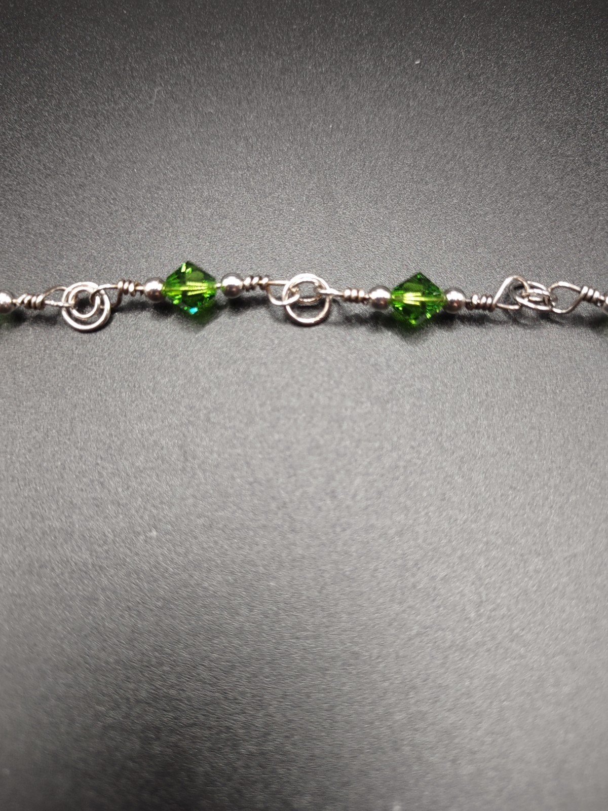 Made With Green Swarovski Crystals Bracelet SS Clasp Fashion Jewelry Handmade