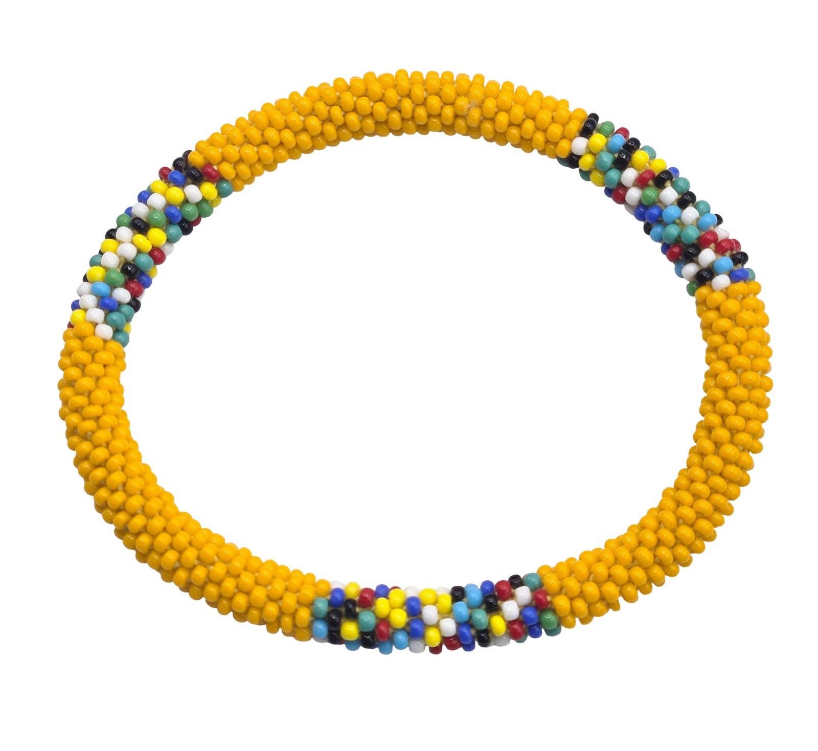 Set of 2 Handmade Glass Seed Bead Beaded Multi Color Stackable Crochet Bracelets