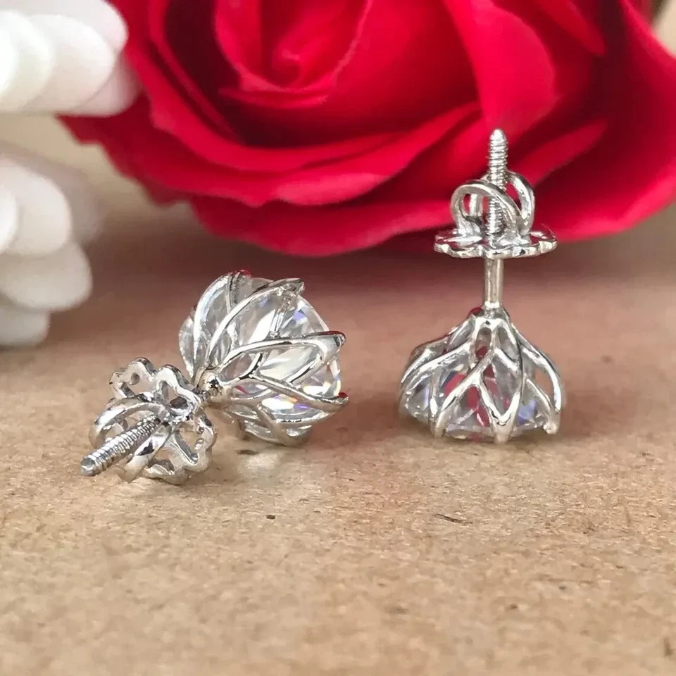 RARE 12.00 Ct Certified Round Diamond Earrings-Great luster-Free Tariffs.