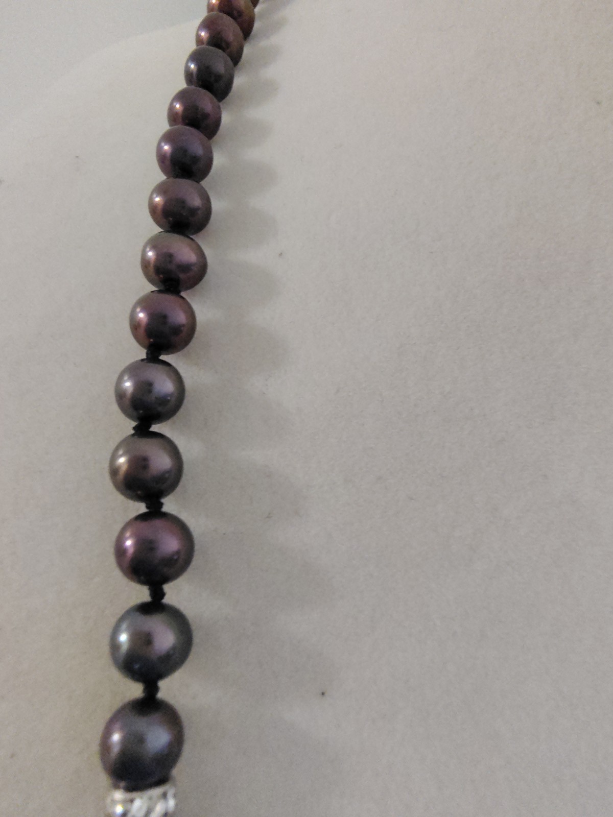 Danbury Mint Peacock Black Pearl Trillion CZ Y Drop Necklace 18″ + 2″ Extender