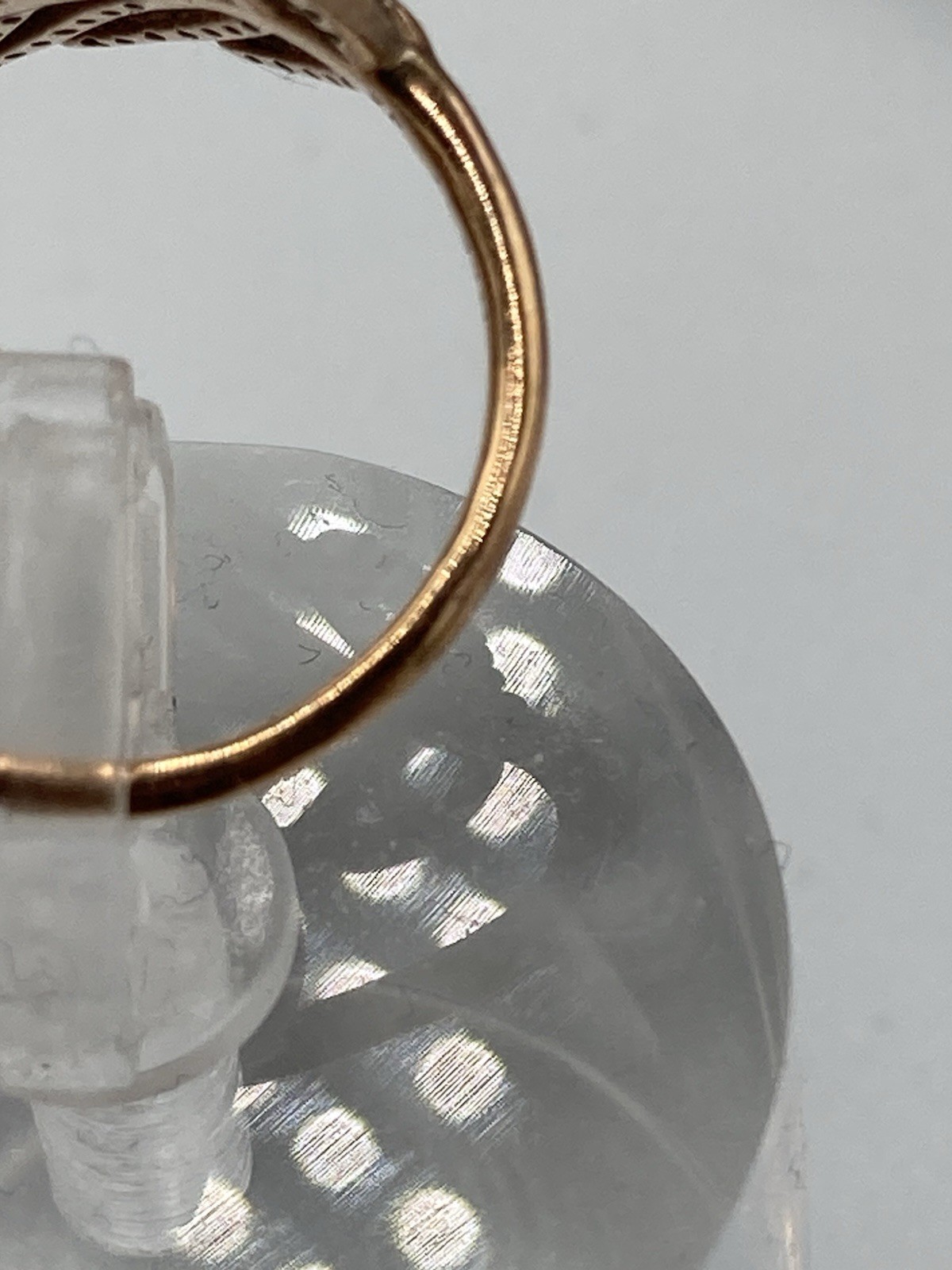 Stamped Algot Enevoldsen Pandora Light As A Feather Ring 14k Rose GP CZ Sz 6