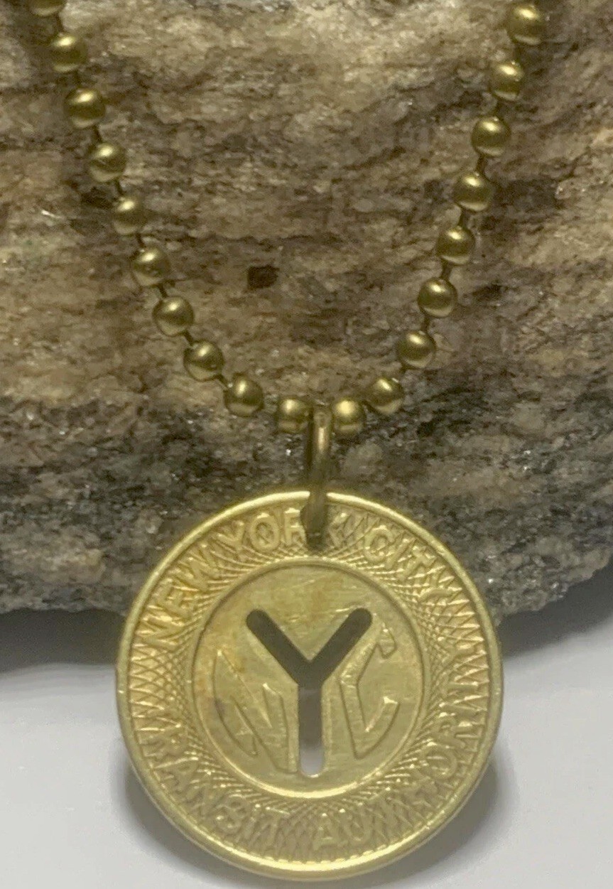 1970s NYC Subway Token Pendant Necklace – Vintage New York City. Wear History!