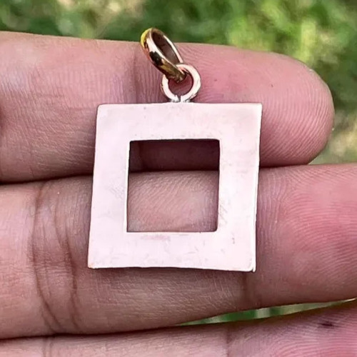 Pure Copper Square Pendant | Geometric Charm, Minimalist Design, Unisex Pendant