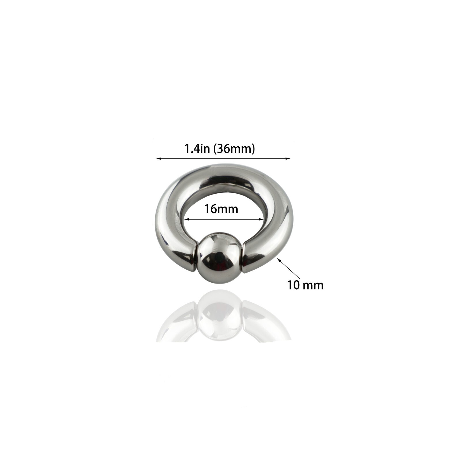 Big Size Stainless Steel Captive Bead Ring CBR Ear Tunnel Plug Gauge Piercing