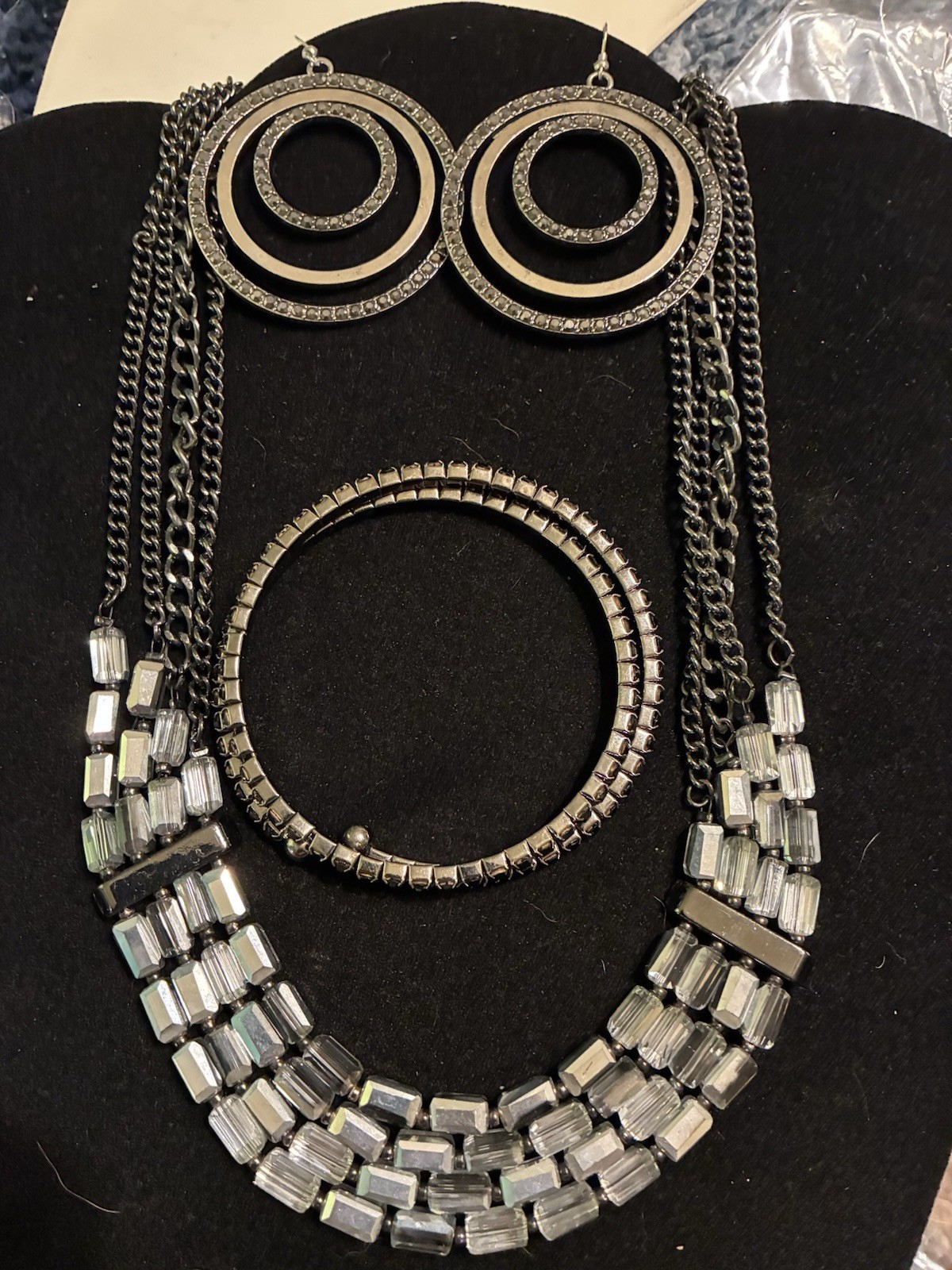 RHINESTONE NECKLACE, EARRING SET PROM, WEDDING, SPECIAL OCCASION