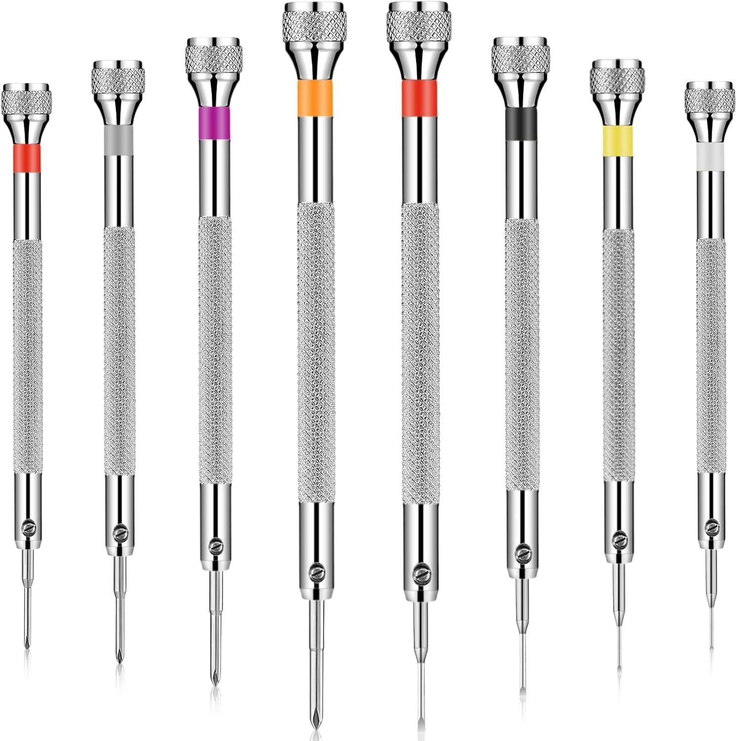 8Pcs Jewelers Micro Screwdriver Set, Flat Phillips for Watch Eyeglass Repair