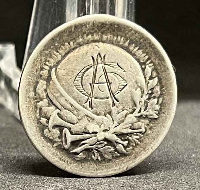 France 1920´ Art Nouveau Beauty lady and monogram design silver medal