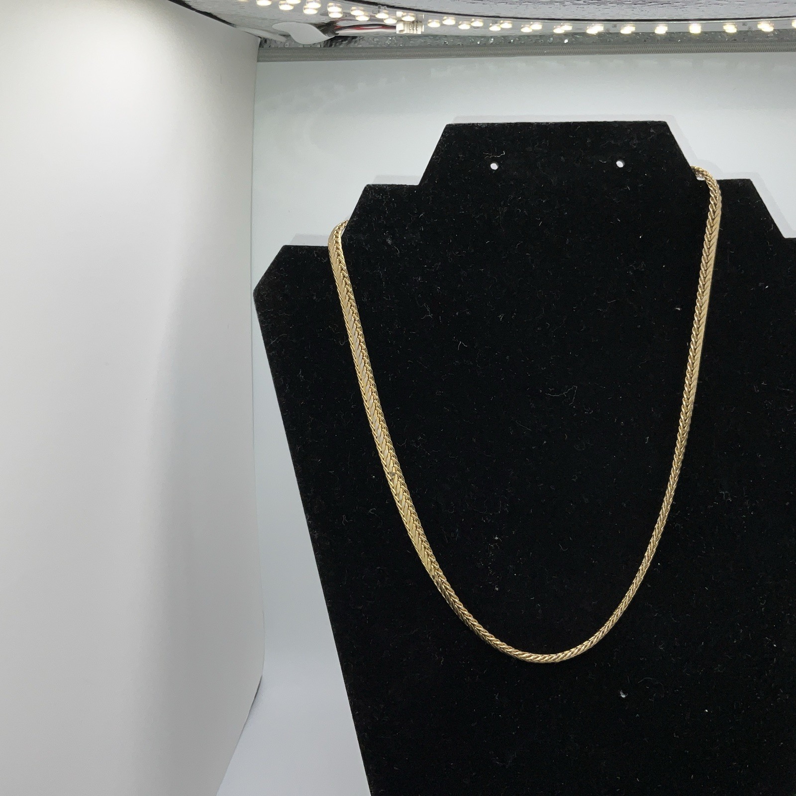 14K GP ITARY Wheat Chain Necklace 18.5 “ Lobster Claw 1/4” Wide Stamped VTG