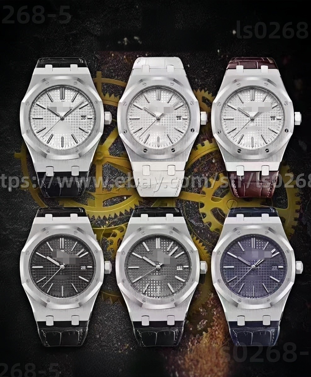 DIY SET for 2824 41MM watch case + dial + hands + leather strap sapphire