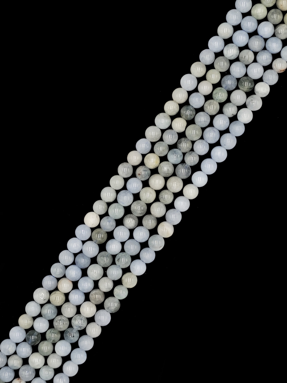 Multi Blue Aquamarine Smooth Round Beads 6mm 8mm 9mm 10mm 11mm 15.5″ Strand