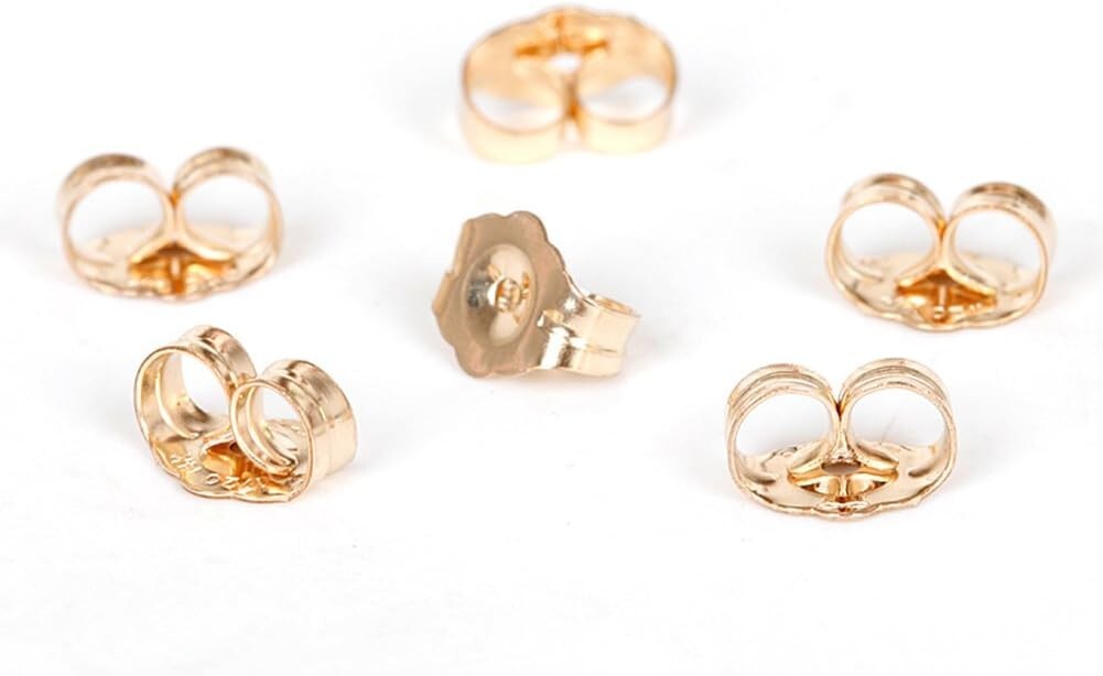 2 Pairs 14K Gold Earring Backs Replacement Ear Locking for Stud Earrings