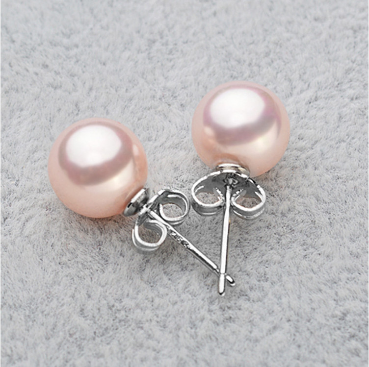 6mm Round 925 Sterling Silver Natural South Sea Shell Pearl Stud Post Earrings