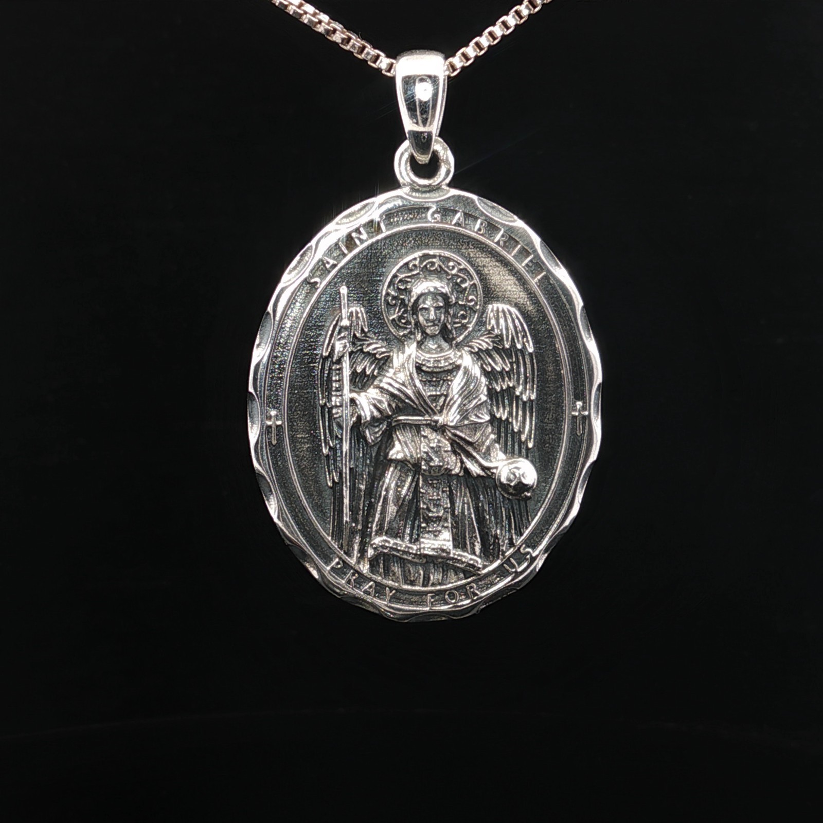 925 Sterling Silver Archangel Gabriel Necklace
