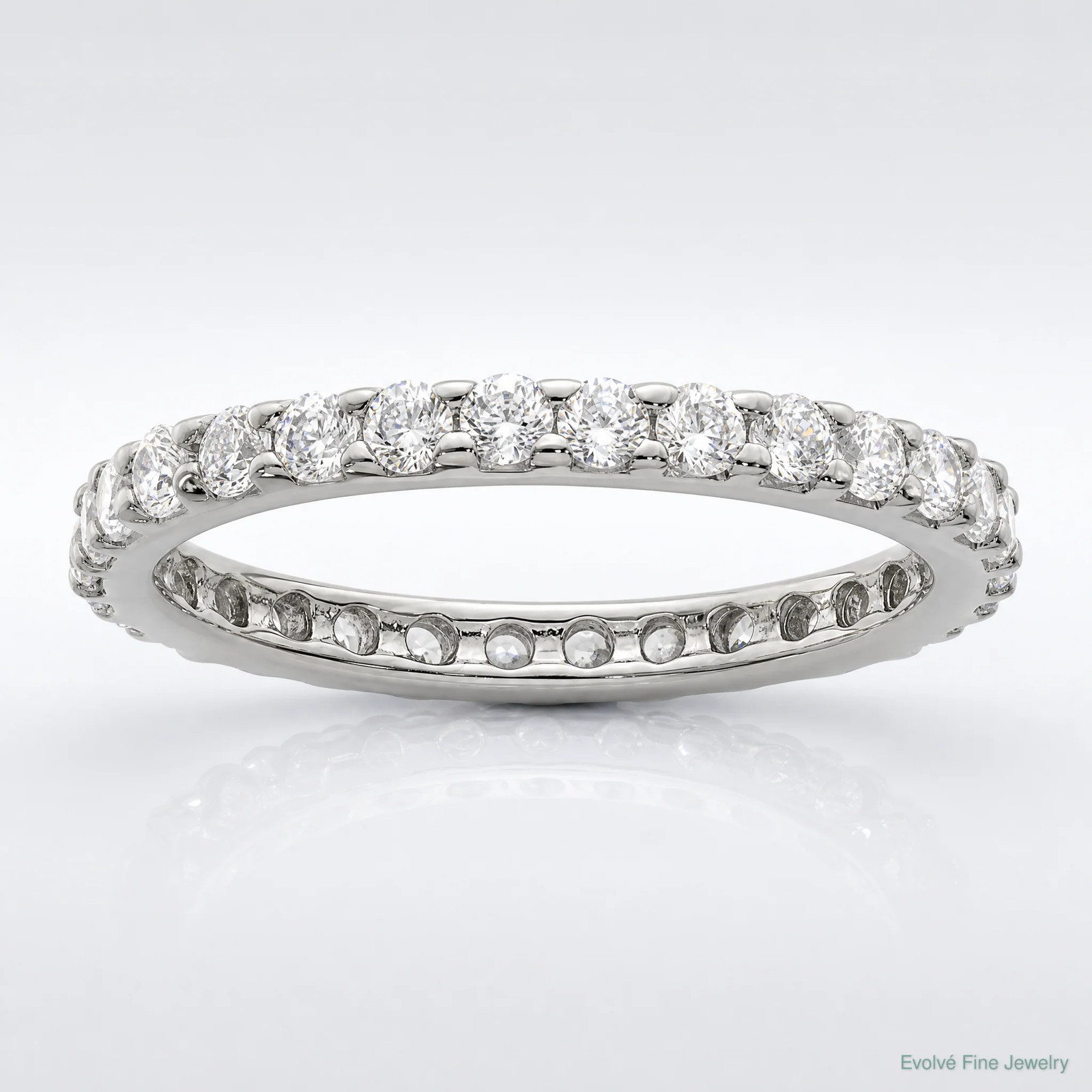 Sterling Silver Rhodium-Plated CZ Ring