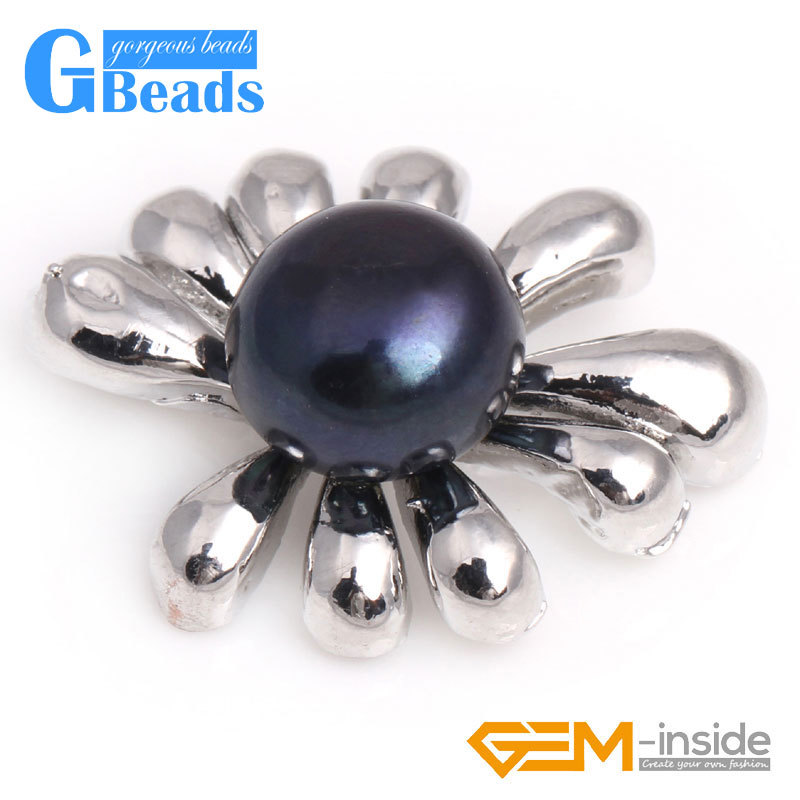 White Gold Plated Tree Shape Freshwater Pearl Beaded Pendant Necklace 10-11mm