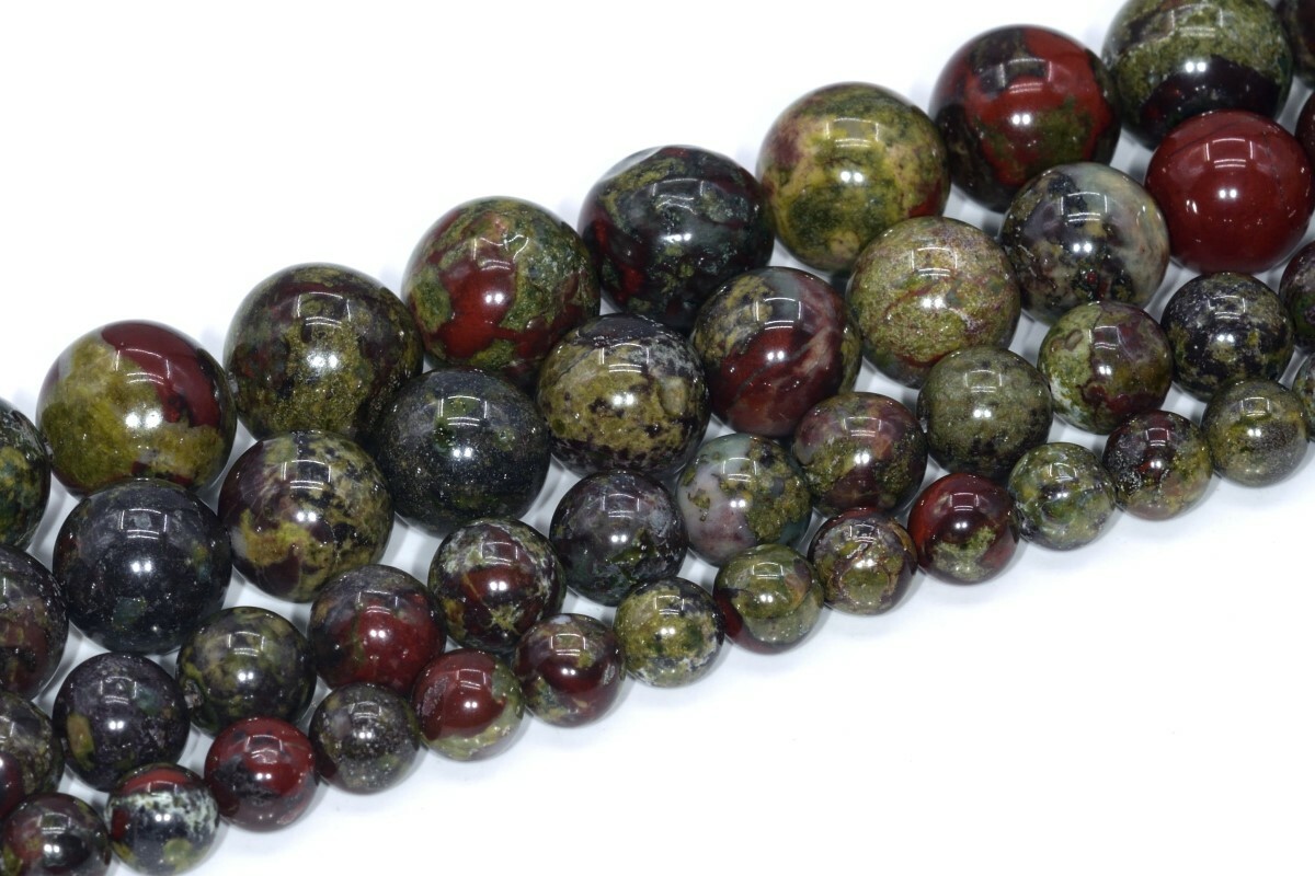 Natural Dragon Blood Jasper Beads Grade AAA Round Loose Beads 3/4/6/8-9/10-11MM