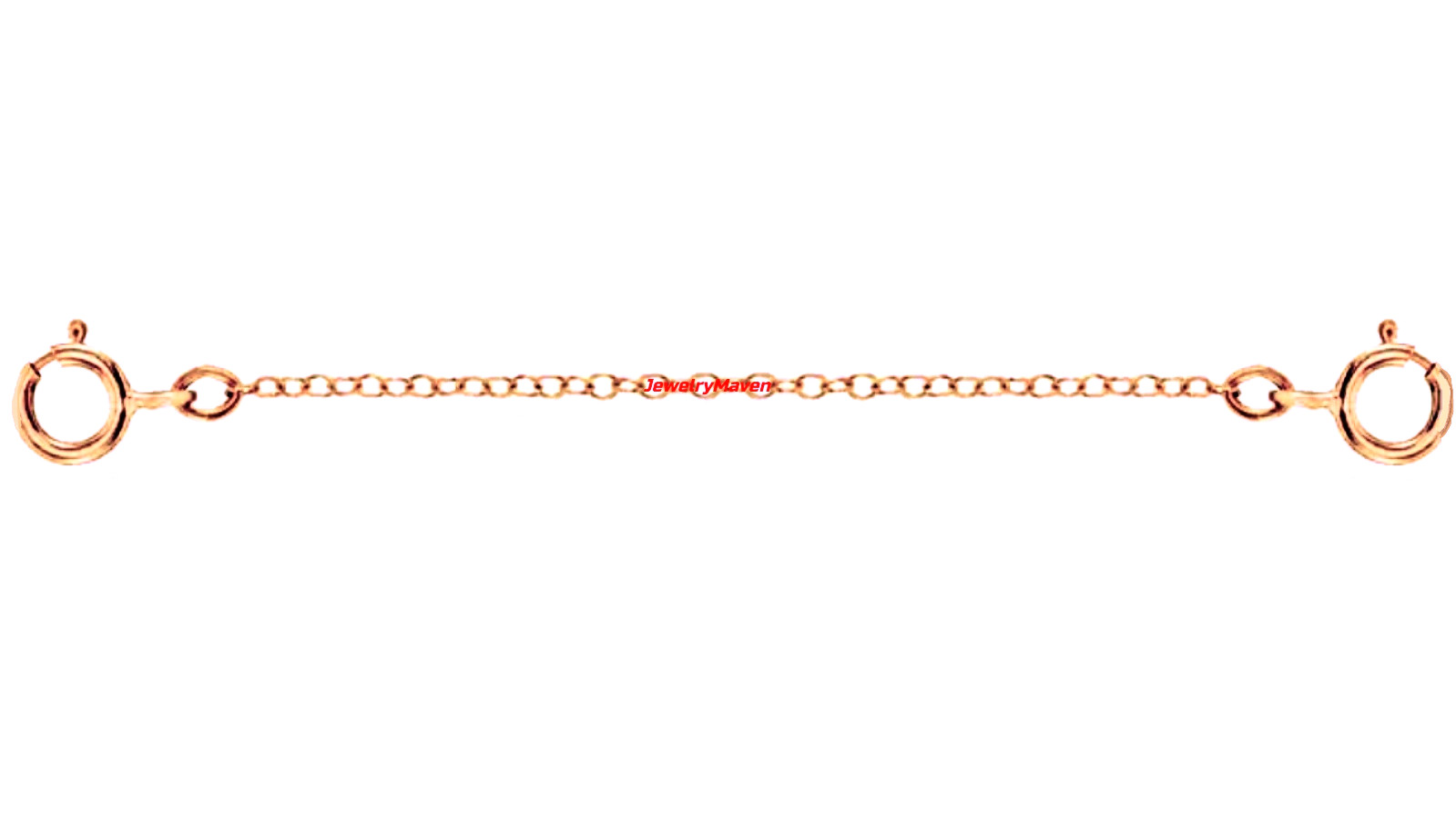 14k 1.2mm Rose Gold DOUBLE 4.5mm Spring Ring Clasp 2.40″ Safety Chain Extender