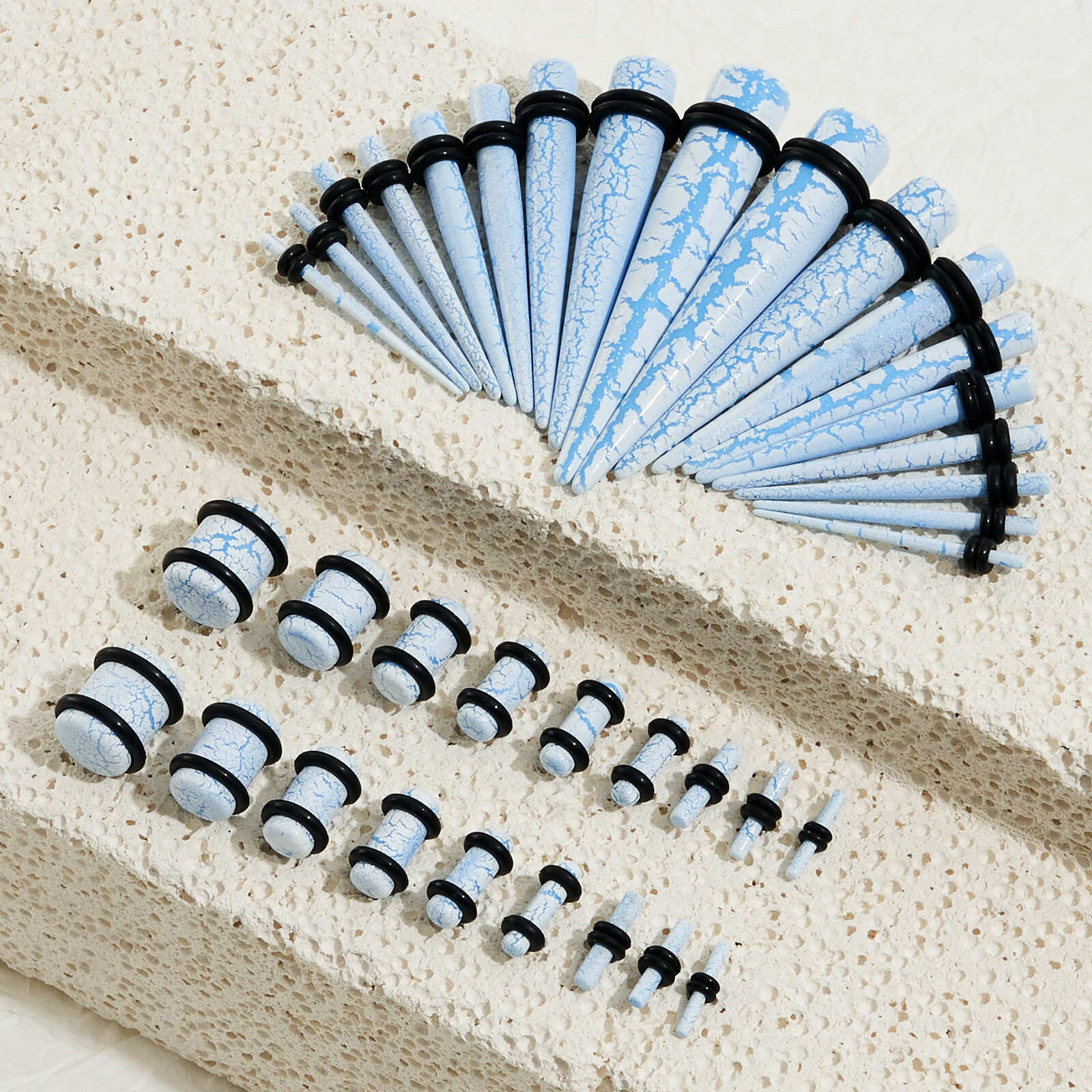36Pcs 14G-00G Ear Stretching Kit Acrylic Tapers Plugs Tunnels Ear Expander Set