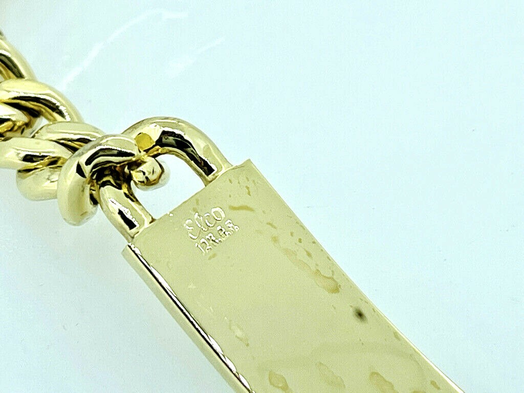 Bracelet Elco ID Identification 12K Gold Filled 7.5 inches Solid Plaque