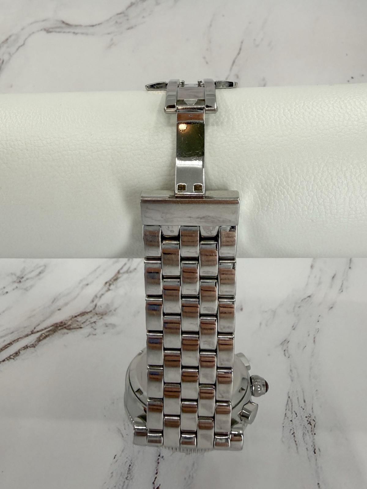 MICHELE Sport Diamond Chronograph Watch 71-5250 Stainless Steel 38mm Tested