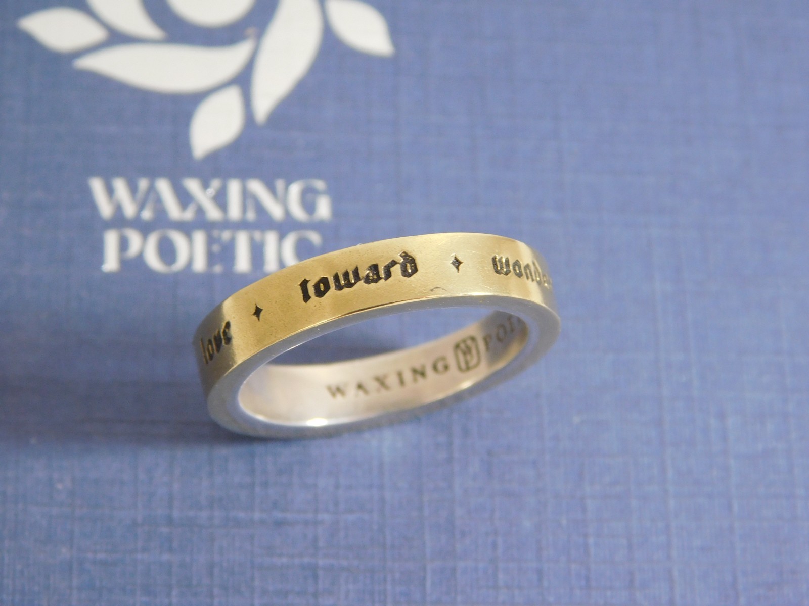 WAXING POETIC Sterling Silver Brass Guidance Wonder Toward Beauty Love Ring sz 9