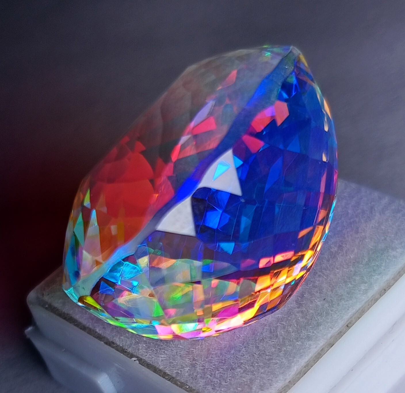 Natural Mystic Topaz Color Oval Cut Certified 69.40 Ct Rainbow Loose Gemstone