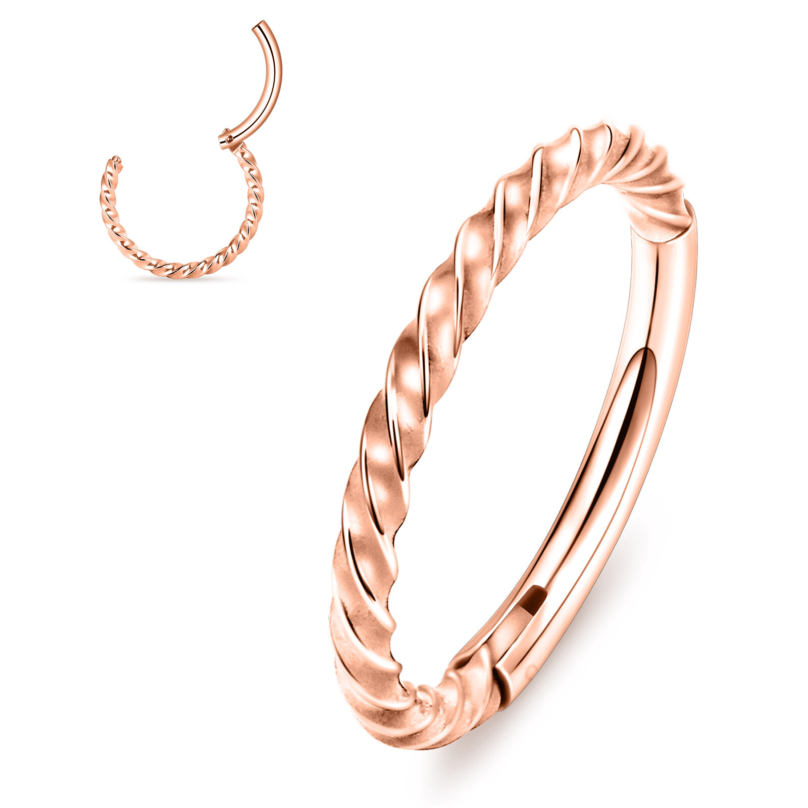 1Pc Hinged Segment Ring Hoop Nose Septum Clicker Helix Tragus Cartilage Earring