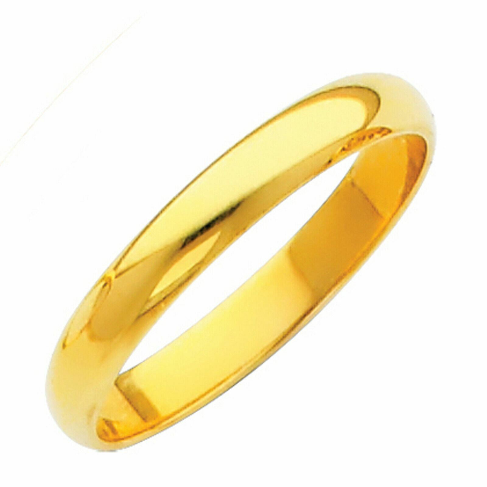 Solid 14K Yellow Gold 2mm 3mm 4mm 5mm 6mm Comfort Fit MenWomen Wedding Band Ring