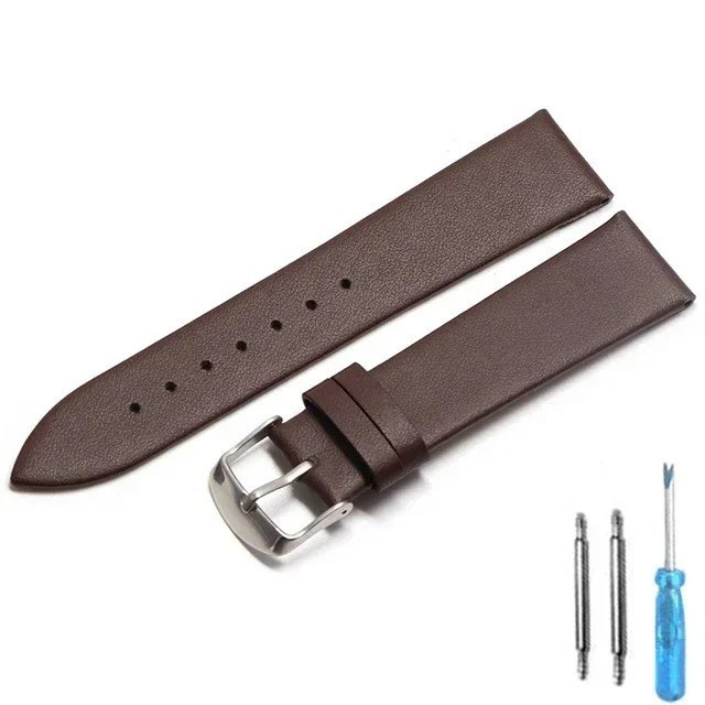 12–22mm Watchband Bracelet Soft Smooth Band Genuine Leather Watch Strap