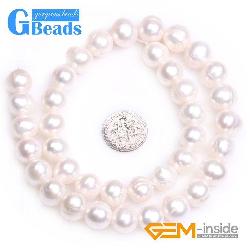 11-12mm Round Colourful Genuine Freshwater Pearl Gemstone Loose Beads Strand 15″