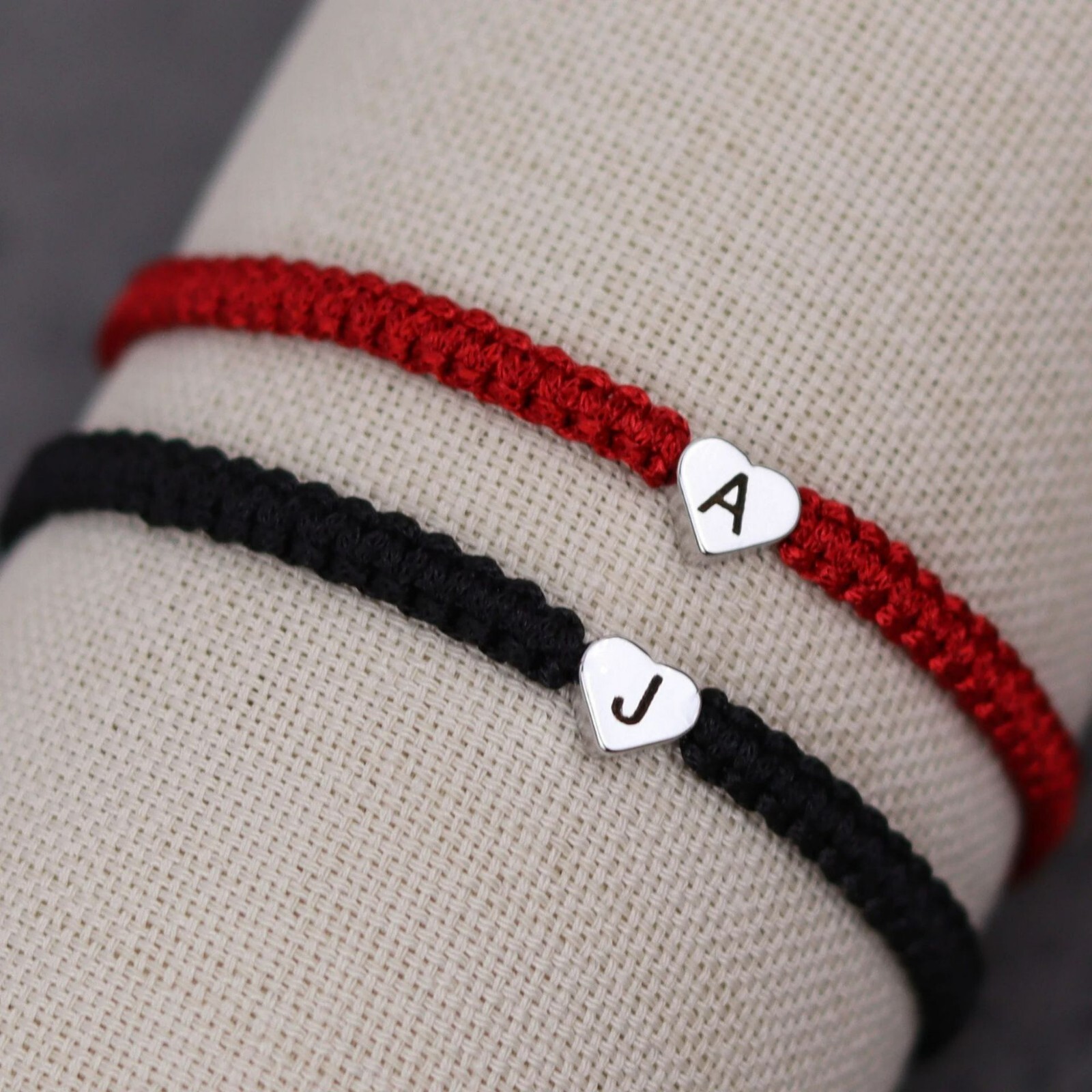2pcs/set Engraved Initial Bracelets for Couples Friendships Matching Bracelets