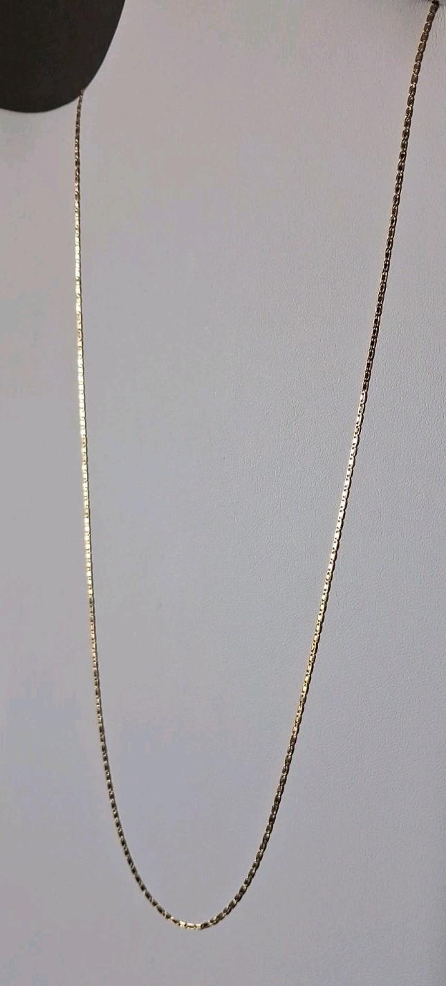 18k Solid Gold Flat Mariner Chain 22″, 1.2gr 1.3mm