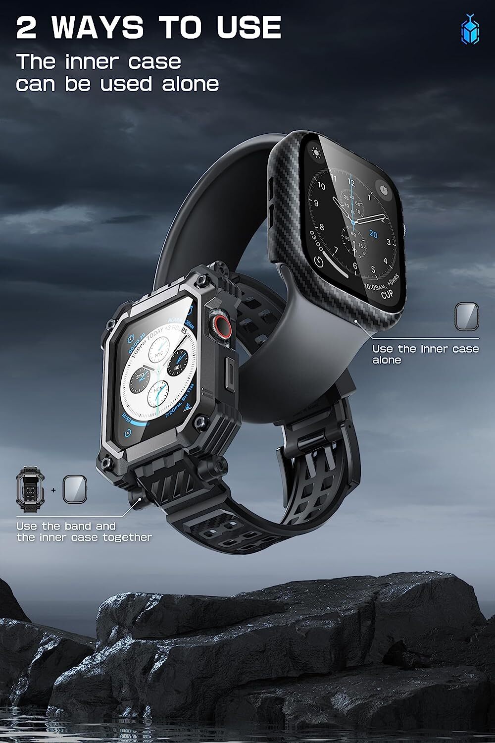 SUPCASE Screen Case Wristwatch Bands For Apple Watch 8/7/6/5/4/SE [45/44mm]