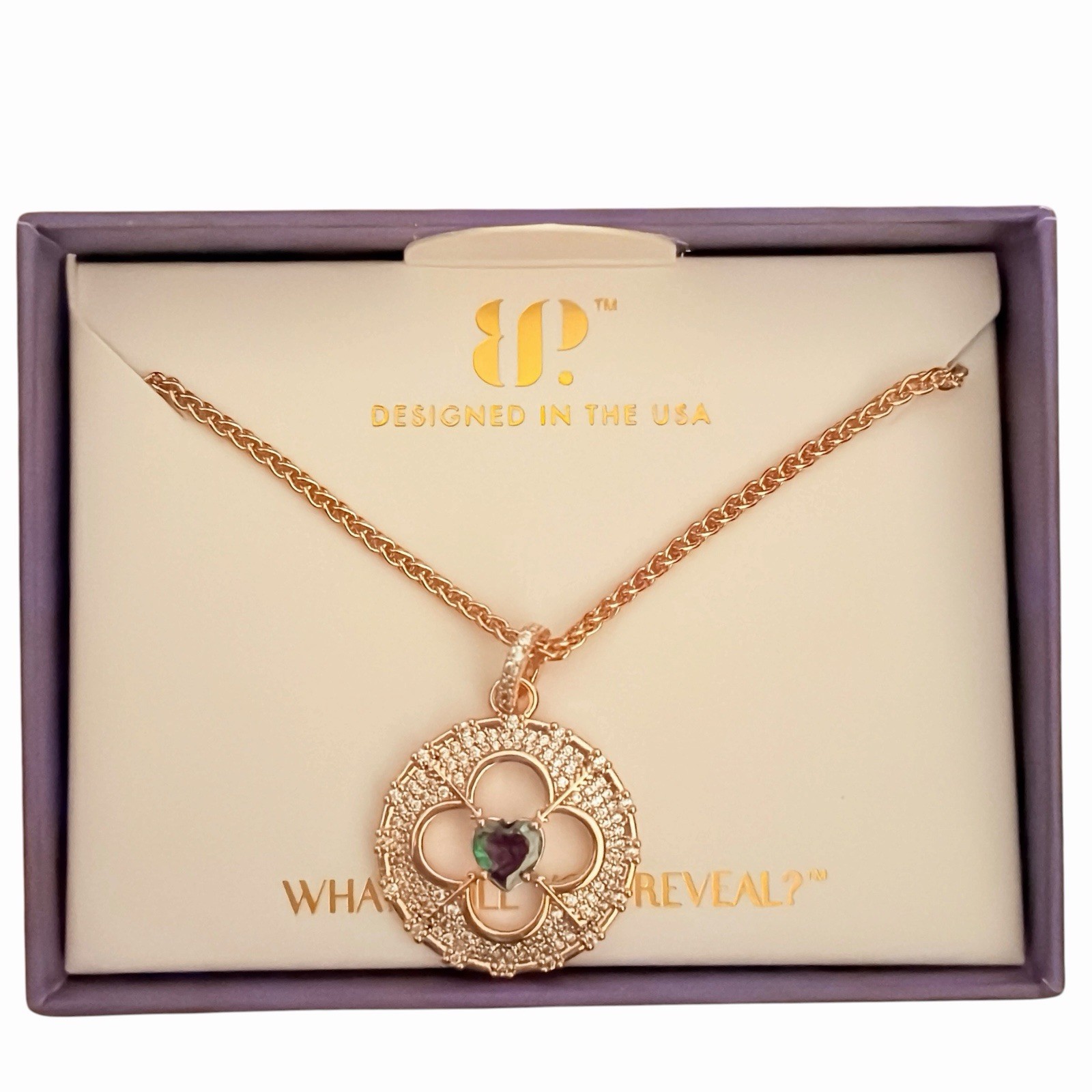 Bomb Party June Heart Clover “Designer Details” NK76173 Alexandrite on Rose Gold