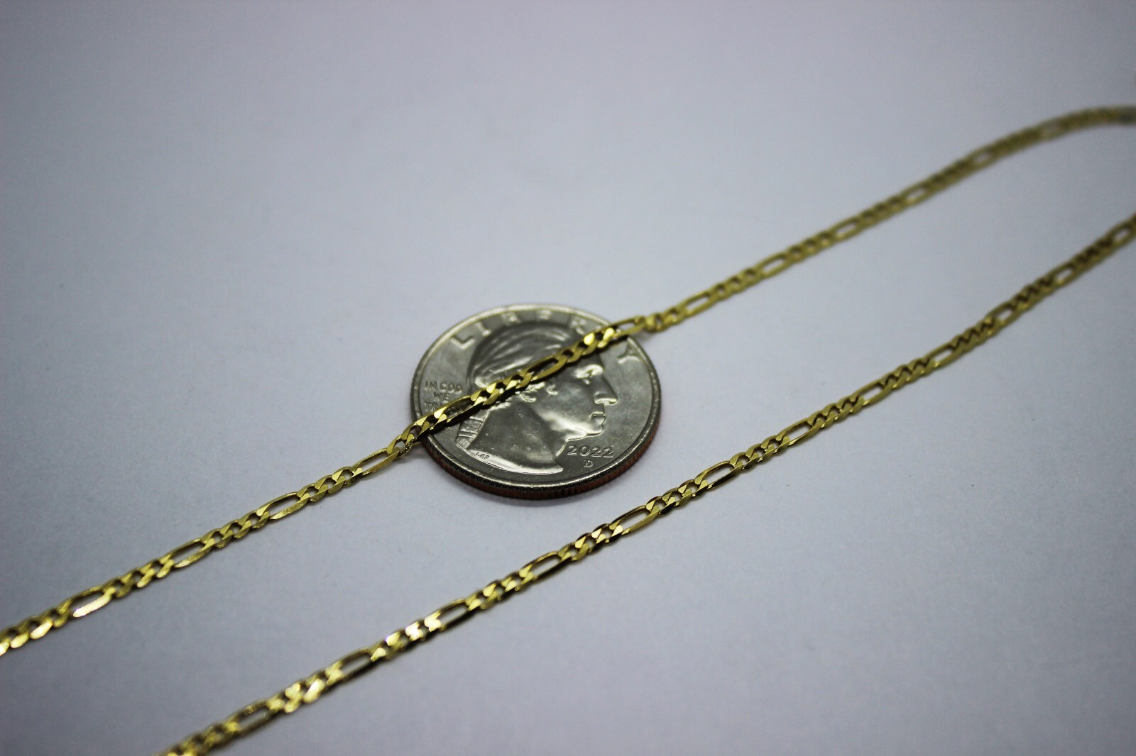 14k Solid Yellow Gold Figaro Necklace Chain Bracelet 1.9mm – 6.2mm 7″ – 36″