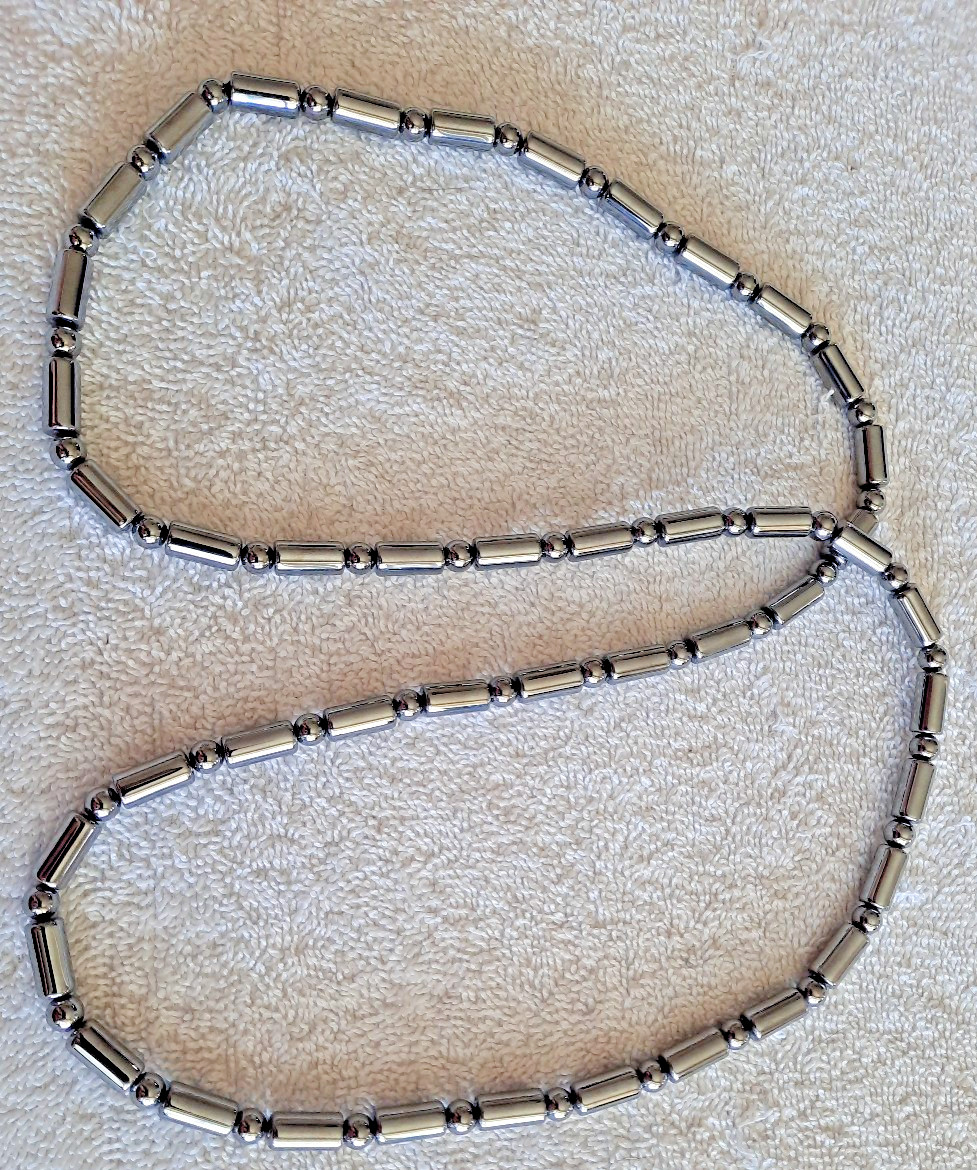 Metal Barrel and Ball Necklace Solid with No Clasp Men’s Woman’s 36 Inches aa