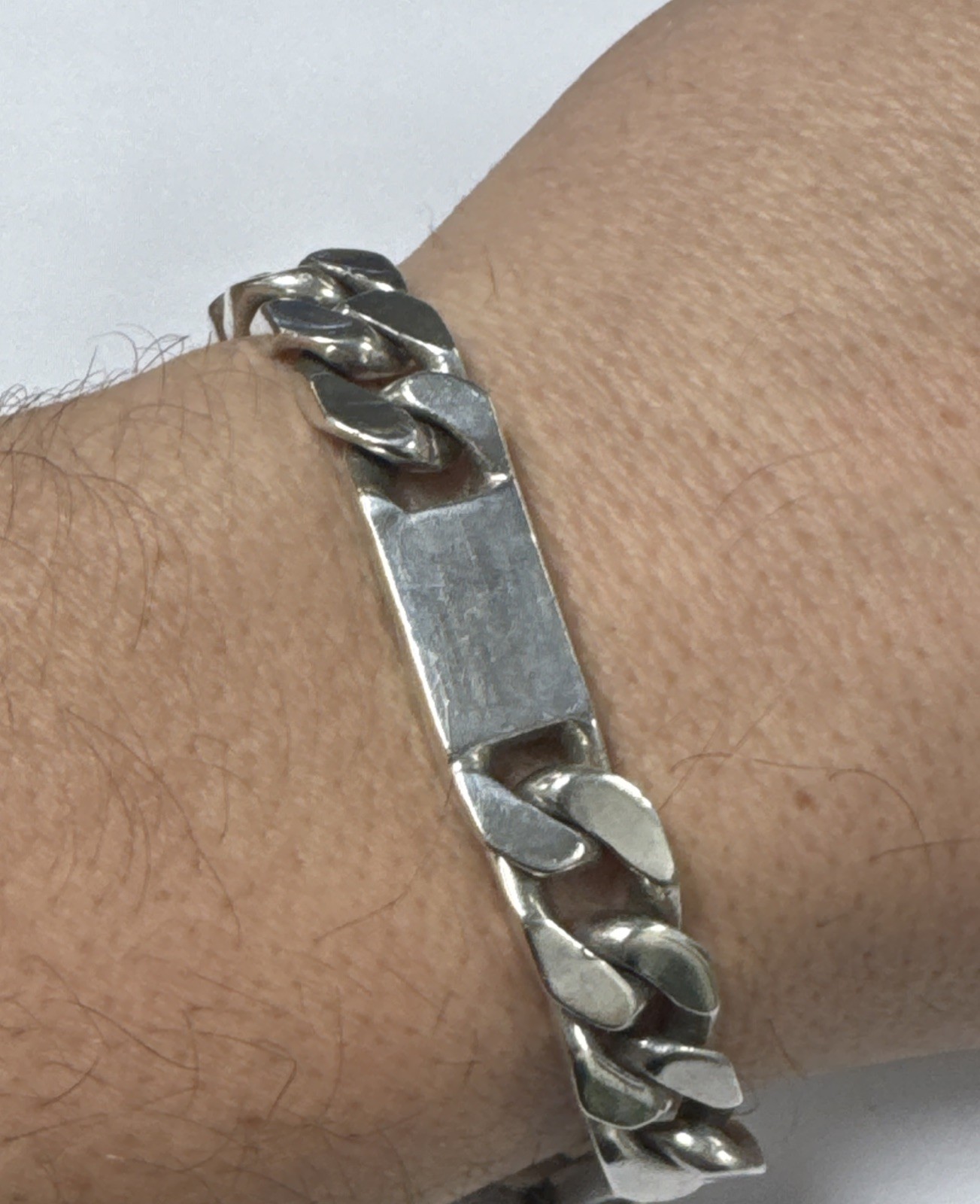 Sterling Silver 3-Bar ID Identity Bracelet Fully Hallmarked 925 9mm HEAVY 8″