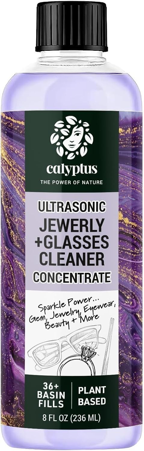 Concentrated Non-Toxic Jewelry & Eyeglass Cleaner – 8 Fl Oz for Machine Use